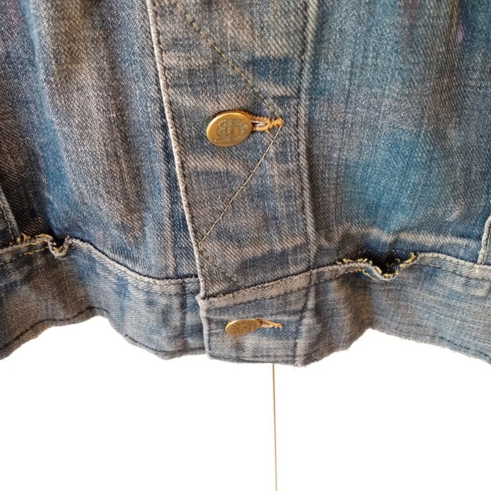 Vintage Denim Jean Jacket Vest Hand Painted XL 46" Chest "Lee Riders" - Picture 8 of 11
